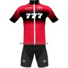 Set Fietsshirt + Korte Koersbroek 2023 Team 777 Rood